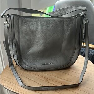 MICHAEL Michael Kors Pebbled Leather Shoulder Bag in Gray